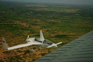 Speedcanard flying over Africa